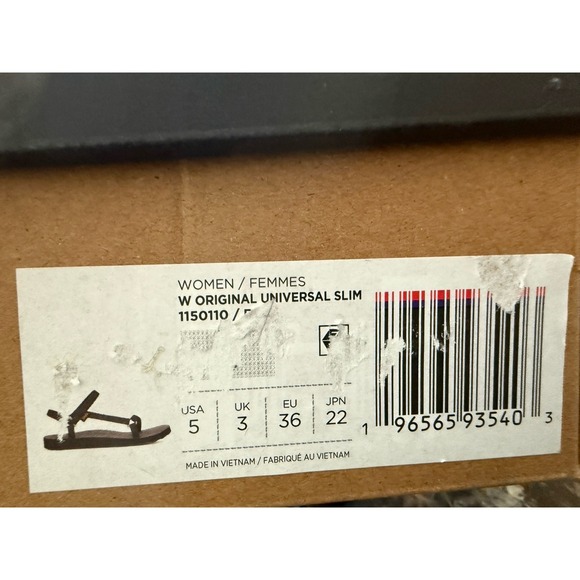 Teva Sandal Universal Slim Black Hook And Loop Womens 5 EU 36 New In Box - Picture 6 of 6